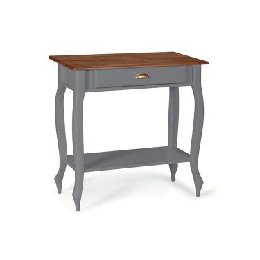Imagem de Bancada Aparador Mini Lavabo 1 Gaveta Pés Luiz XV Dália 3062 Linz Móveis - Cinza/Imbuia Glazer