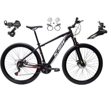 Imagem de  Bicicleta aro 29 Ksw Xlt 24v Câmbios Shimano Freios Hidráulicos Garfo com Suspensão - Preto\Vermelho\Branco