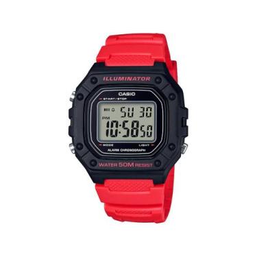 Imagem de Relógio de Pulso Casio Unissex Esportivo Digital Vermelho Original Qua