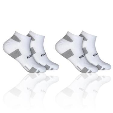 Imagem de Kit 6 Pares De Meias Cano Curto Polo Wear - Branco/Cinza Cor:BrancoTam
