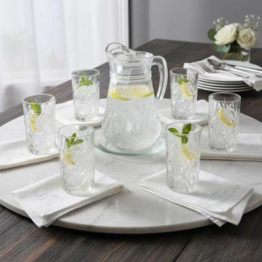Imagem de Conjunto Jarra 1L c/ 6 Copos 250ml Vidro Samantha Hauskraft