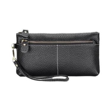 Imagem de Carteira Feminina De Couro Legítimo Com Zíper, Bolsa De Mão De Alta Ca