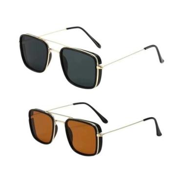 Imagem de Óculos De Sol Pequenos Com Armação Metálica Quadrada, Proteção UV, Est