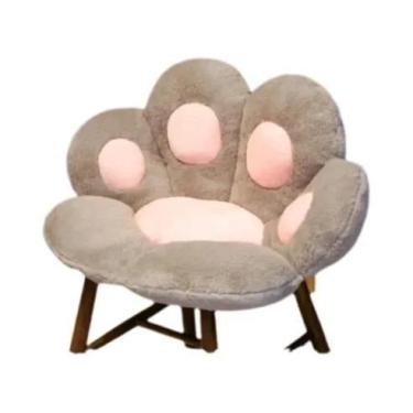 Imagem de Almofada De Pelúcia Patinha De Gato Kawaii 70x60cm, Macia, Para Chão, 