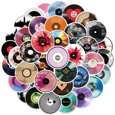 Imagem de Adesivos: toca-discos de vinil retrô, toca-discos x50 - yiweisai