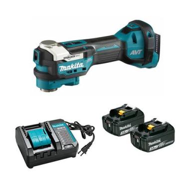Imagem de Multicortadora a bateria 18v Dtm52z Makita encaixe Starlock + 2 bateri