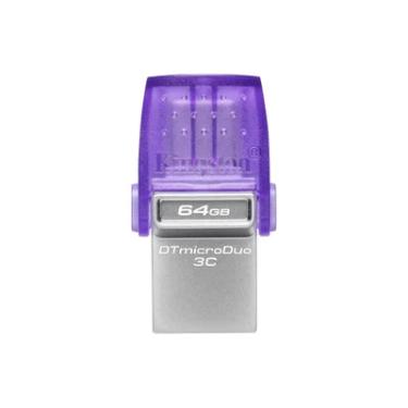 Imagem de Pen Drive 64GB Kingston Datatraveler, USB 3.2, Microduo, Tipo C e Tipo A - DTDUO3CG3/64GB.