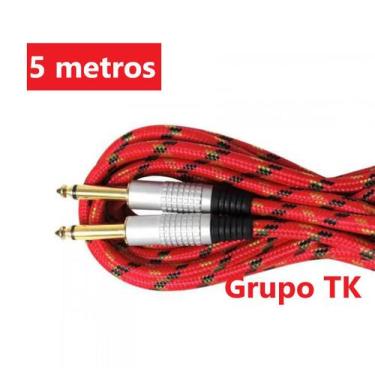 Imagem de Cabo P10 X P10  --  5 metros -- MXT -- Textil -- Vermelho --Guitarra /