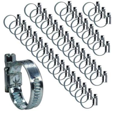 Imagem de KIT 40 Abraçadeira 19X27mm aço zincado mangueira de jardim - Lumaflex