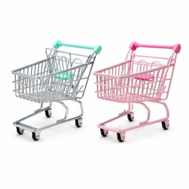 Imagem de Mini Carrinho De Brinquedo Miniso Para Crianças Supermercado, Rosa
