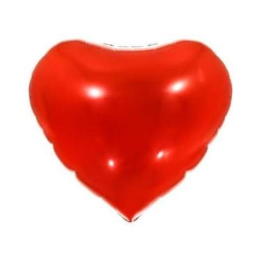 Imagem de Balão Metalizado Coração Vermelho 36' 90cm Decoração Festa - Make+