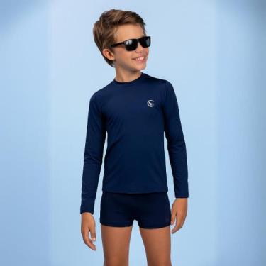 Imagem de Sunga Infantil Menino Natação Ajuste Cintura Azul Marinho - Manulele, 