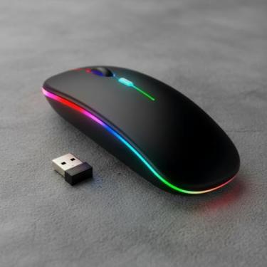 Imagem de Mouse Sem Fio Recarregável 2.4GHz USB, Silencioso, Ergonômico, Compatível com Notebook e PC