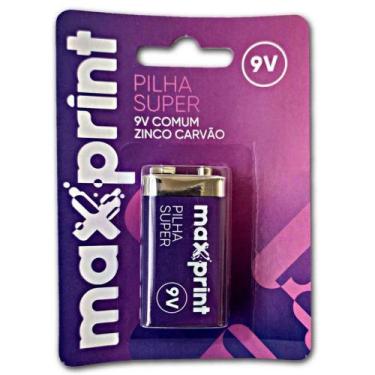 Imagem de Max Print Bateria 9v Comum Zinco Carvão, 9v