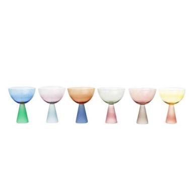 Imagem de Conjunto 6 Taças Vidro base Cônica Colorido Linha Sintonia 350ml - btc