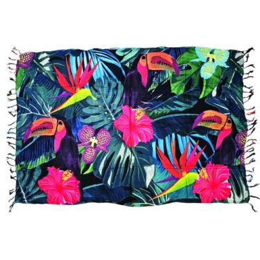 Imagem de Canga De Praia Tucano Floral Onça Verão Piscina Em Viscose Cor:Estampa