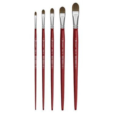 Imagem de Kit 5 pincel lingua de gato 286 artista sintetico suave 4-20 condor