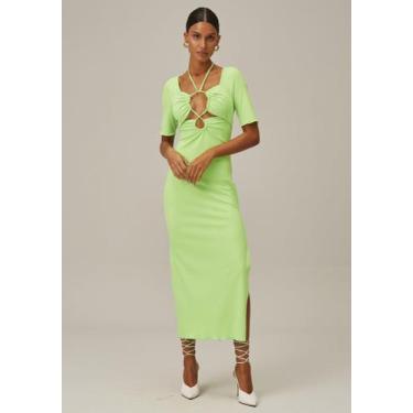 Imagem de Vestido canelado super midi com fenda (502ve006900) - LANÇA PERFUME, P