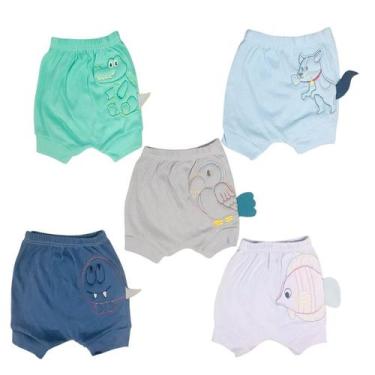 Imagem de Kit 3 Shorts Infantil Com Punho Bordado Tapa Fralda - Loja Pimentinha,