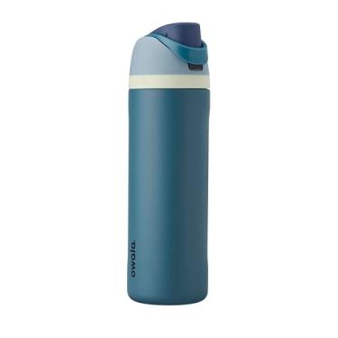 Imagem de Owala FreeSip - Garrafa de água de aço inoxidável isolada com canudo, sem BPA, 710 ml | Denim (Azul)