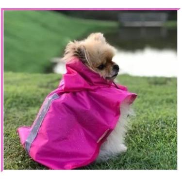 Imagem de Capa Chuva Pet Cachorro Nylon Emborrachado G Regulável - Malloo, Rosa