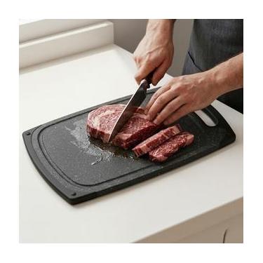 Imagem de Tábua De Corte Grande Carne Legumes Dupla Face Antiderrapante Cozinha 