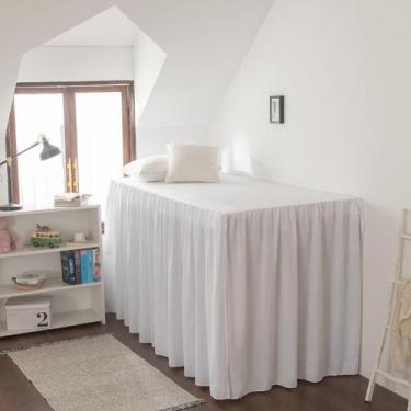 Imagem de Saia de Cama TSUTOMI Twin XL 91 cm Branco Franjado