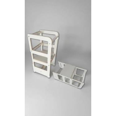 Imagem de Torre de Aprendizagem Infantil MDF Branco 77cm - Congratulations Store