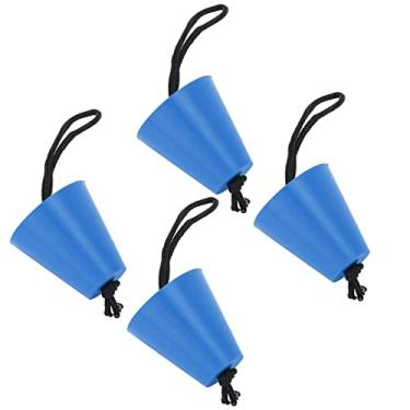 Imagem de Bujão de dreno com cordão, kit de bujão de embornal Silicone flexível para canoas para caiaques(azul)