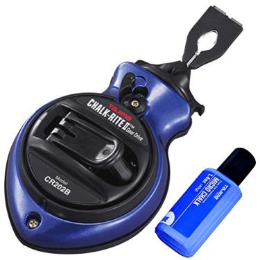 Imagem de TAJIMA Chalk Box - Chalk-Rite II Snap-Line com linha de giz ultrafina de 0,5 mm e recuperação rápida de cinco engrenagens - CR202B-P