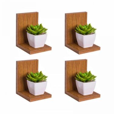 Imagem de Kit 4 Prateleiras Buzios 15 X 12cm Freijó