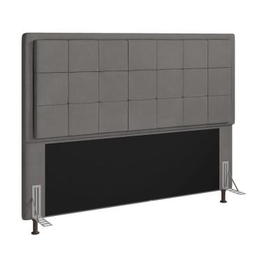Imagem de Cabeceira Onix Cama Box Queen 160cm Suede Grafite