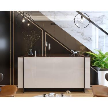 Imagem de Buffet 4 Portas Copacabana Off White / Nogueira / Preto Fosco - Colibri