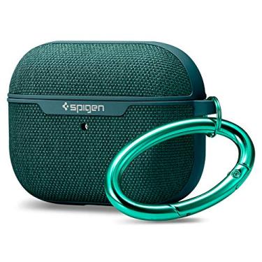 Imagem de Spigen Urban Fit Capa projetada para Airpods Pro com chaveiro, capa de tecido para Airpods Pro - verde meia-noite