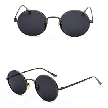 Imagem de Super Redondo Óculos de Sol Feminino Designer Moda Masculina Tons de Lente Verde Escuro UV400, Arma Preta, China