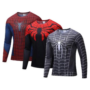 Imagem de Kit 3 Camisas Homem Aranha Espetacular Simbionte Superior Manga Longa Rashguard Elatano