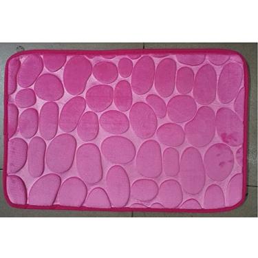 Imagem de SHENGANG Tapete de banho de lã coral tapete de banheiro absorção de água antiderrapante espuma de memória tapete absorvente tapete higiênico, 12,40x60cm