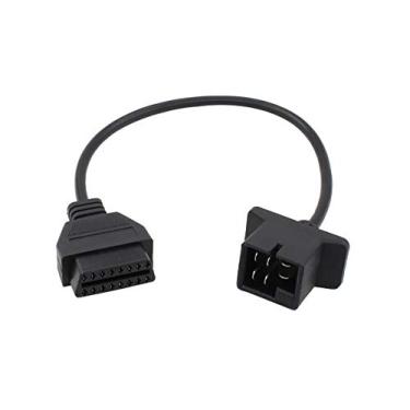 Imagem de Motoku substituição para 6 pinos P OBD1 para OBD2 ferramenta de diagnóstico adaptador cabo conector de digitalização código leitor Jeep Dodge