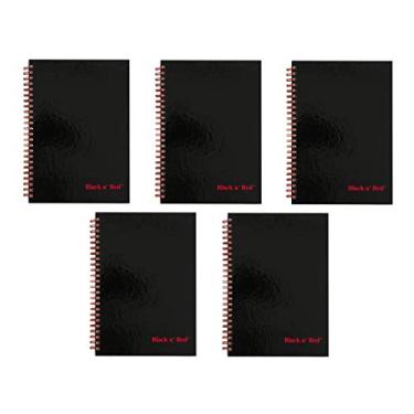 Imagem de Black n' Red Caderno De Capa Dura Com Fios Duplos, Preto/Vermelho, 70 Folhas Pautadas, Vendido Em 5 Unidades (L67000) 8-1/4" X 5-7/8" Preto