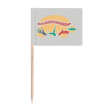 Imagem de Ilustração de estrutura de esqueleto espinhal bandeiras de palito de dente marcador decoração de festa