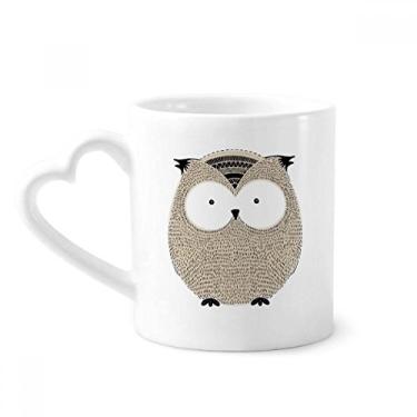Imagem de Caneca de coruja gordinha estilo simplicidade café cerâmica copo de coração de vidro