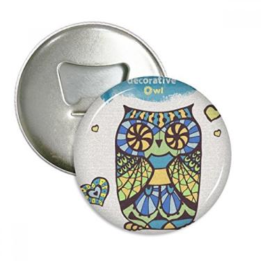 Imagem de Emblema decorativo com ímã de geladeira, abridor de garrafas, coruja do amor