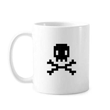 Imagem de Summer Sail Priate Danger Skull Caneca Pixel Cerâmica Café Porcelana Utensílios de Mesa