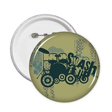 Imagem de Emblema de botão com estampa de música de tambor grafite, pinos de rua, 5 peças