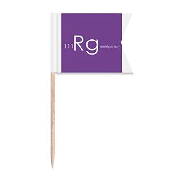 Imagem de Elementos Químicos Mesa de transição Metais de transição Roentgenium Rg Bandeiras de palito de dente Marcação para Bolo de Festa Prato de Queijo