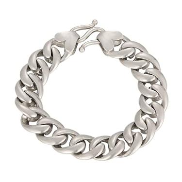 Imagem de Pulseira cubana masculina de cobre branco, pulseira retrô de corrente hip hop, corrente cubana de personalidade moderna, Cobre