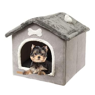 Imagem de cão interior | Casinha cachorro quente interior | Pet House for Small Medium Large Dogs Cats, Winter Warm Cat Nest Puppy Cave Sofá Pet Products