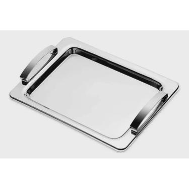 Imagem de Bandeja Retangular Delhi em Inox 38x28 cm - Mimo Style - AN2057