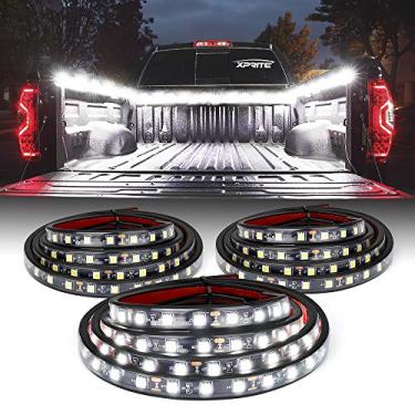 Imagem de Xprite Kit de tiras de luzes LED brancas para cama de caminhão de 152 cm, barra de iluminação decorativa sob a carroceria para caminhões de carga Vans SUV RV Boat, com interruptor liga/desliga