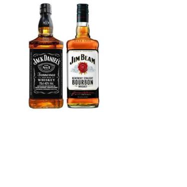 Imagem de Kit Whiskey Jack Daniel's Old N.7 + Jim Beam Bourbon 1L Cada - Jack Da